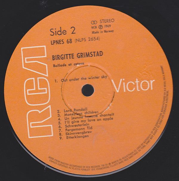 Birgitte Grimstad : Ballads Et Cetera (LP)