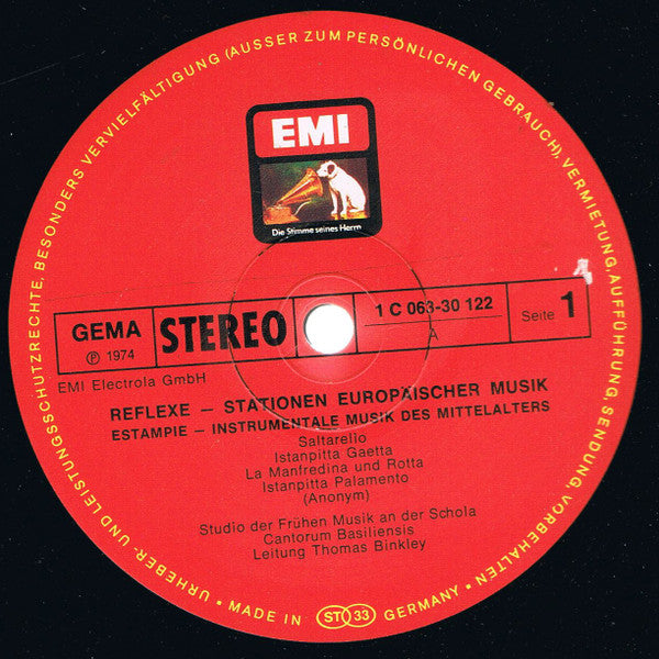 Studio Der Frühen Musik An Der Schola Cantorum Basiliensis : Estampie (Instrumentalmusik Des Mittelalters) (LP, Album)