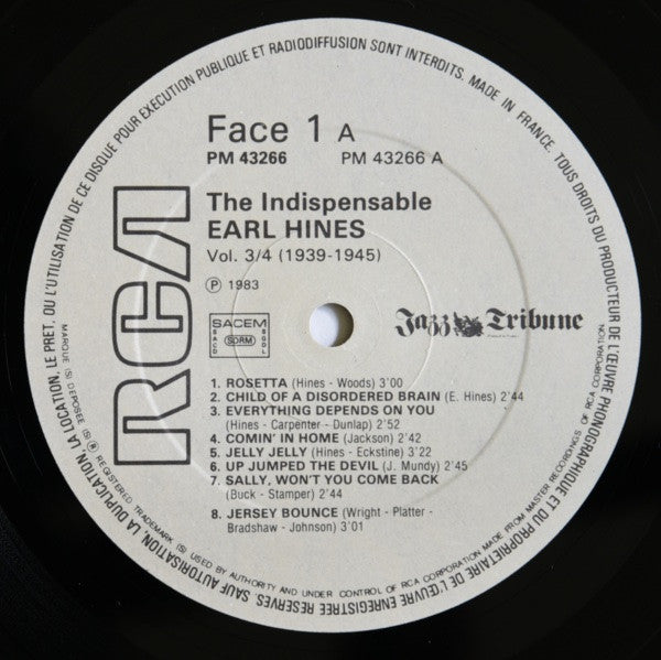 Earl Hines : The Indispensable Earl Hines Vol 3/4 (1939-1945) (2xLP, Comp)