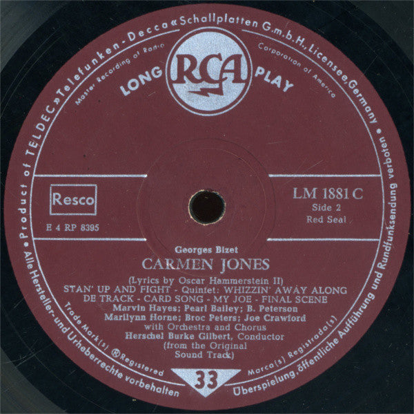 Georges Bizet : Carmen Jones (LP, Album, Mono)