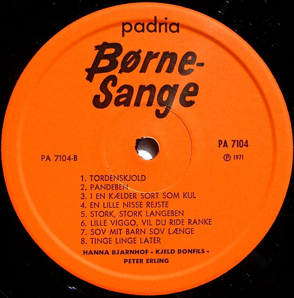 Hannah Bjarnhof : Hannah Bjarnhof Synger Børnesange (LP)