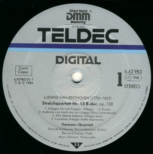 Ludwig van Beethoven, Vermeer Quartet : Streichquartette Op. 130 & 133 »Große Fuge« (LP)