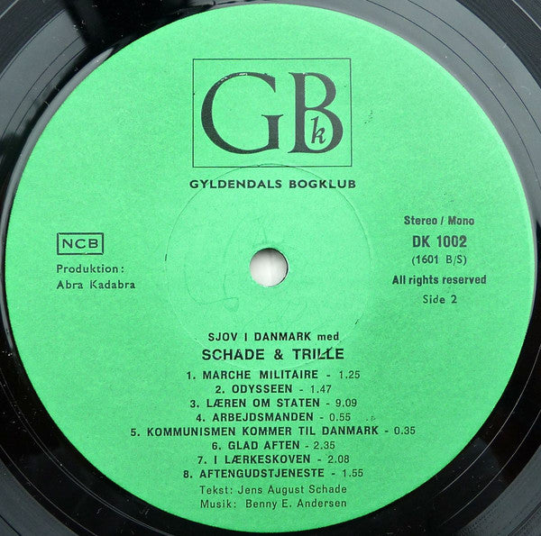 Jens August Schade & Trille : Sjov I Danmark (Jens August Schade Læser • Trille Synger) (LP, Album, RE)