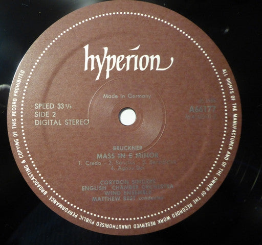 Anton Bruckner - Corydon Singers, English Chamber Orchestra Wind Ensemble, Matthew Best (2) : Mass In E Minor • Libera Me • Zwei Aequale (LP)