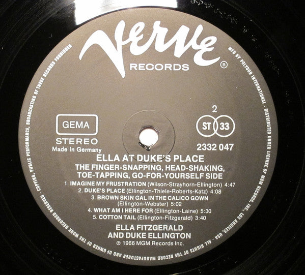 Ella Fitzgerald And Duke Ellington : Ella At Duke's Place (LP, Album, RE)