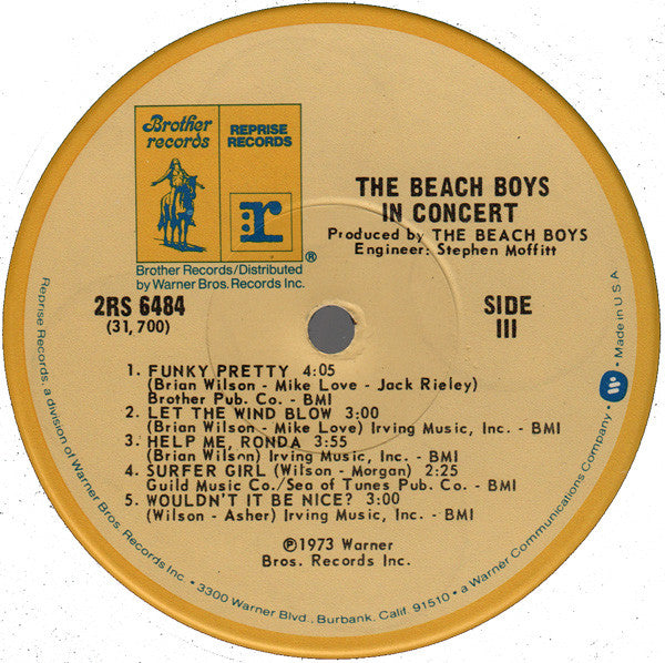 The Beach Boys : The Beach Boys In Concert (2xLP, Album, RE, Jac)