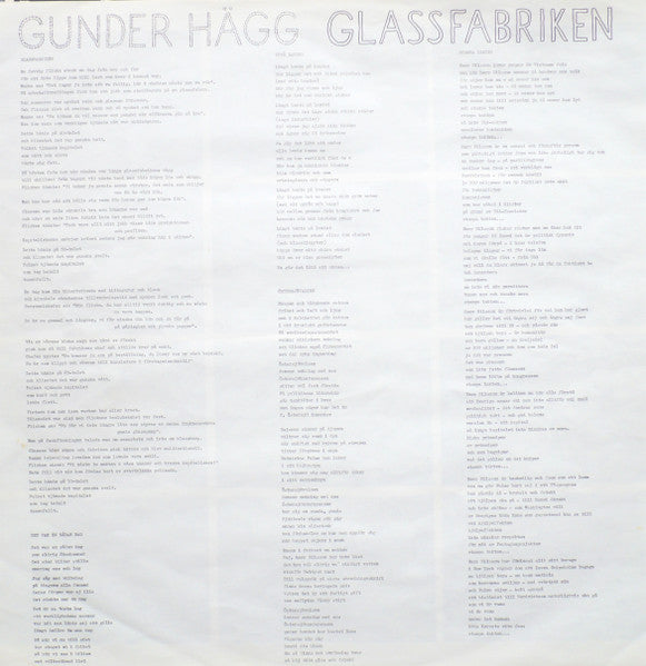 Gunder Hägg : Glassfabriken (LP)