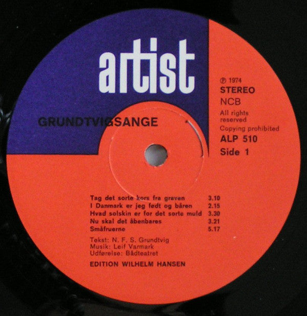 Nikolaj Frederik Severin Grundtvig, Leif Varmark, Bådteatret : Grundtvigsange (LP, Album, Gat)