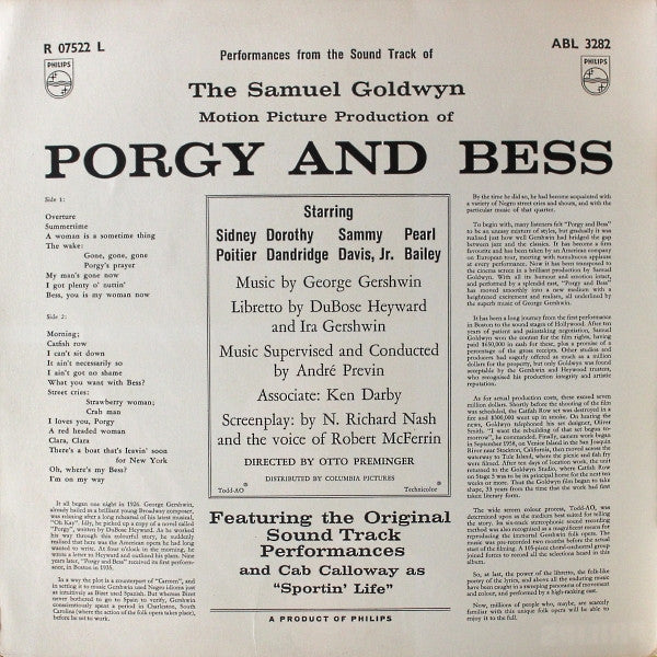 Samuel Goldwyn : The Samuel Goldwyn Motion Picture Production Of Porgy And Bess (LP, Mono, Gat)
