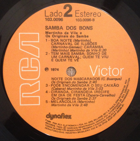 Martinho Da Vila E Os Originais Do Samba : Samba Dos Bons (LP, Comp)