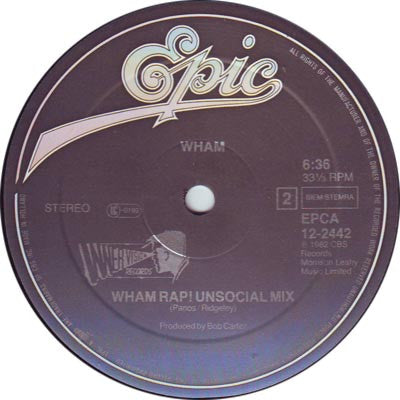 Wham! : Wham Rap (Enjoy What You Do) (Special US 12" Remix) (12")