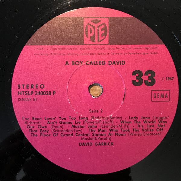 David Garrick : A Boy Called David (LP, Album)