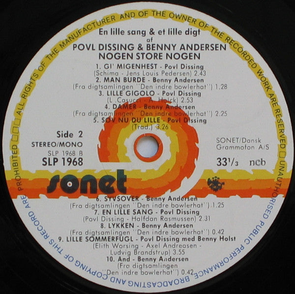Povl Dissing & Benny Andersen : Nogen Store Nogen (LP, Comp, RE)