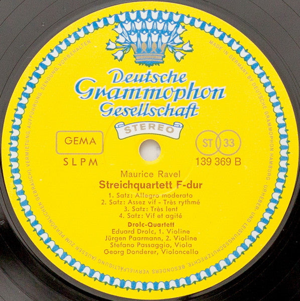 Claude Debussy · Maurice Ravel – Drolc-Quartett : Streichquartett G-moll · Streichquartett F-dur (LP)