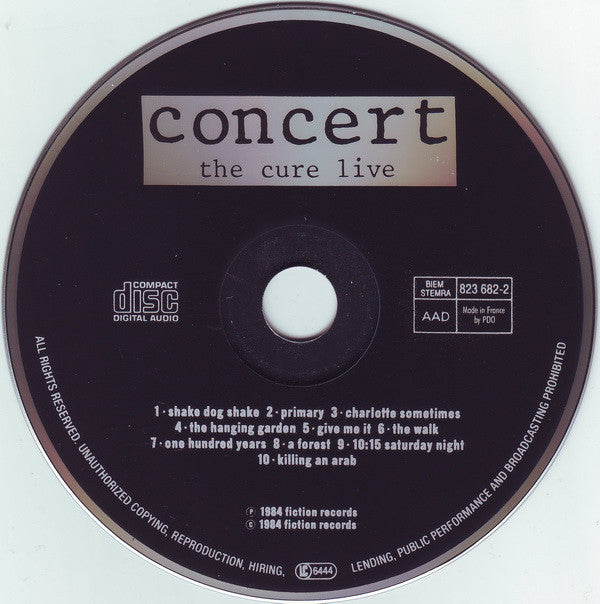 The Cure : Concert - The Cure Live (CD, Album, RE, PDO)