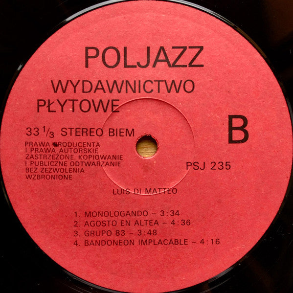 Luis Di Matteo : Tango Contemporáneo (LP)