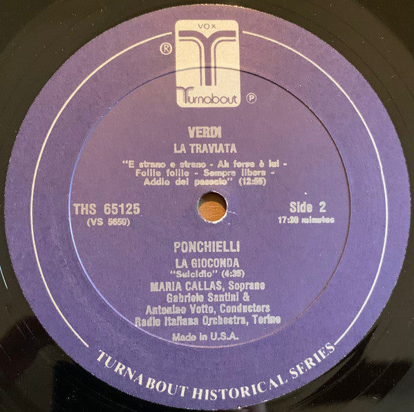 Maria Callas, Orchestra Sinfonica Di Torino Della RAI : Arias From Bellini, Ponchielli, Verdi And Wagner (LP, Comp)