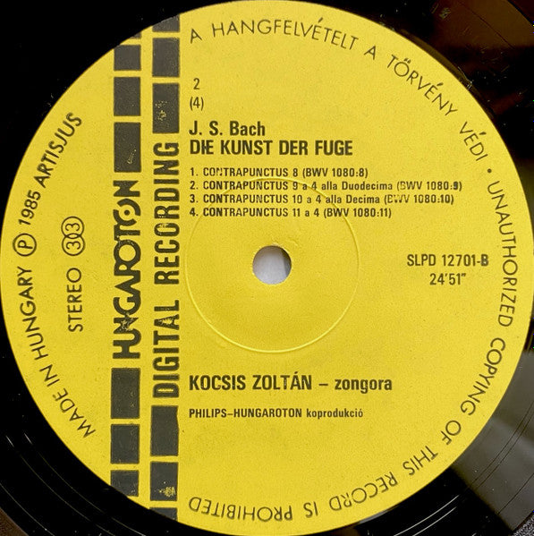 Johann Sebastian Bach - Zoltán Kocsis : Die Kunst Der Fuge (2xLP, Gat)