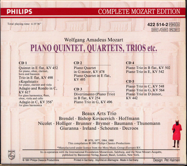 Wolfgang Amadeus Mozart : Piano Quintet, Quartets, Trios, Etc. (5xCD + Box)