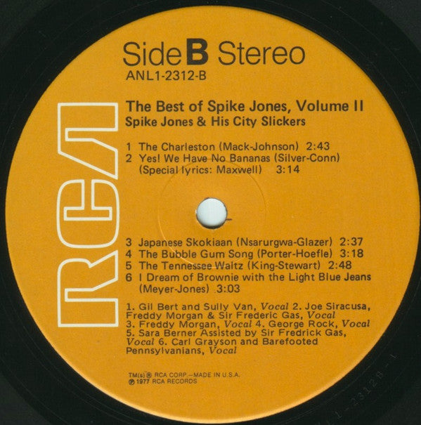 Spike Jones And His City Slickers : The Best Of Spike Jones Vol. 2 (LP, Comp)