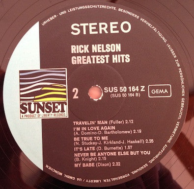 Ricky Nelson (2) : Greatest Hits (LP, Comp)