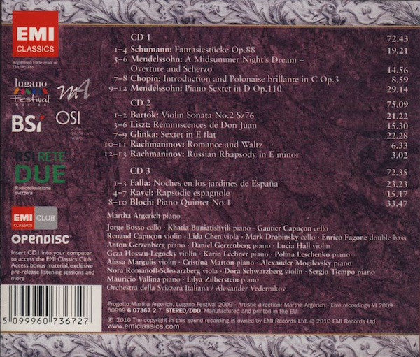 Martha Argerich And Friends : Live From The Lugano Festival 2009 (3xCD, Album)