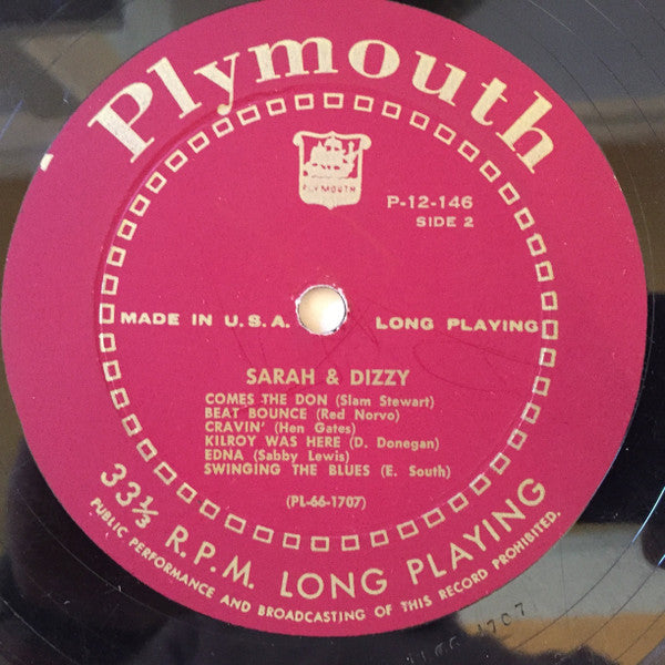 Sarah Vaughan & Dizzy Gillespie : Sarah & Dizzy (LP, Comp, Mono)