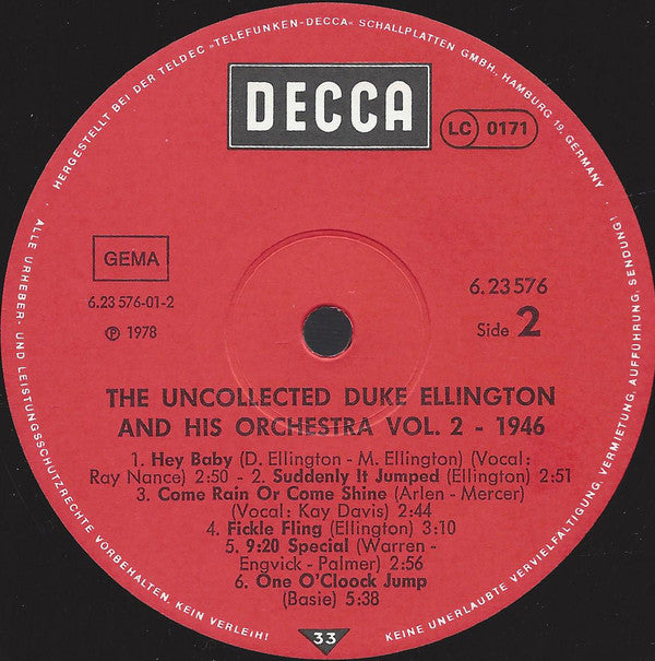 Duke Ellington And His Orchestra : The Uncollected Duke Ellington And His Orchestra Volume 2 - 1946 (LP, Album)