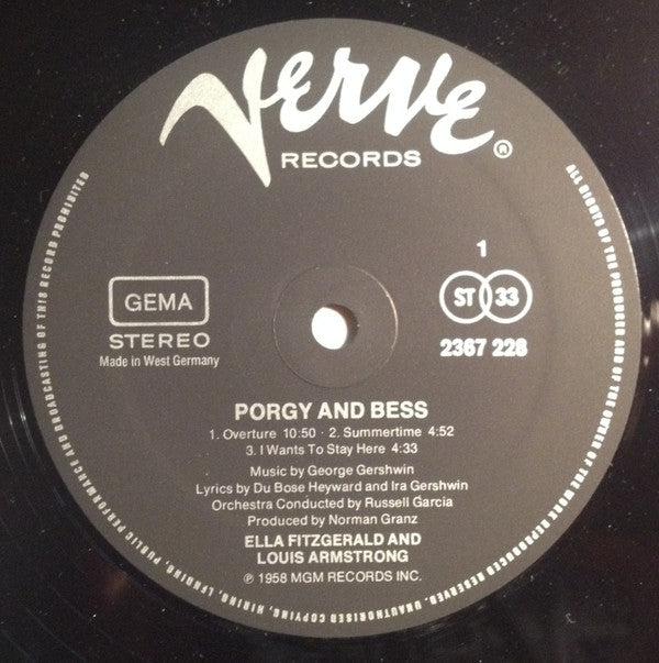 Ella Fitzgerald And Louis Armstrong : Porgy And Bess (2xLP, RE, Gat)