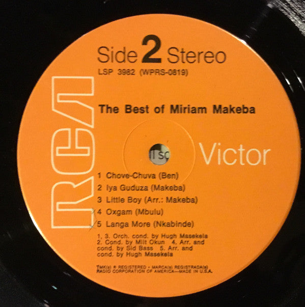 Miriam Makeba : The Best Of Miriam Makeba (LP, Comp, RE)