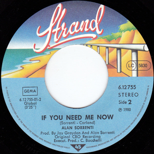 Alan Sorrenti : Non So Che Darei (7", Single)