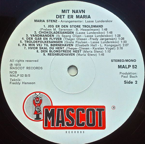 Maria Stenz : Mit Navn Er Maria (LP)
