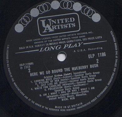 The Spencer Davis Group, Traffic : Here We Go Round The Mulberry Bush (Original Sound Track Recording) (LP, Album, Mono)