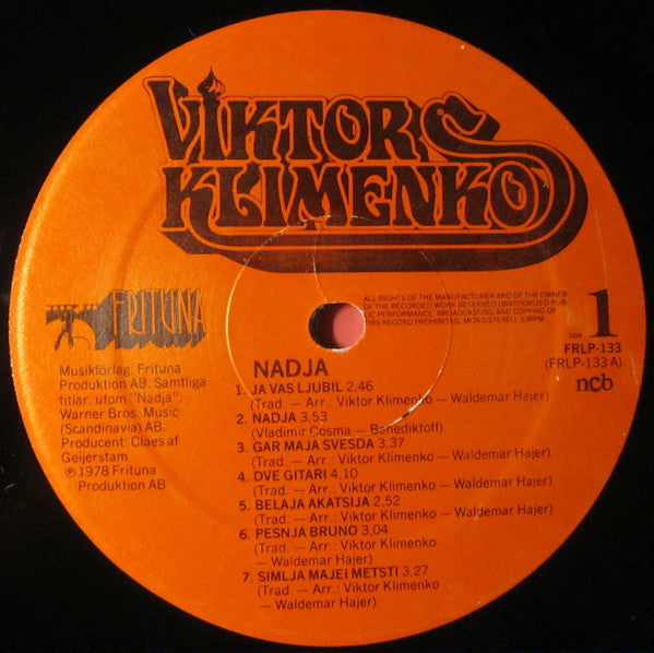 Viktor Klimenko : Nadja (LP, Album, Gat)
