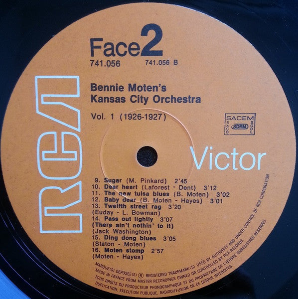 Bennie Moten's Kansas City Orchestra : Volume 1 (1922-1927) (LP, Comp, RE)