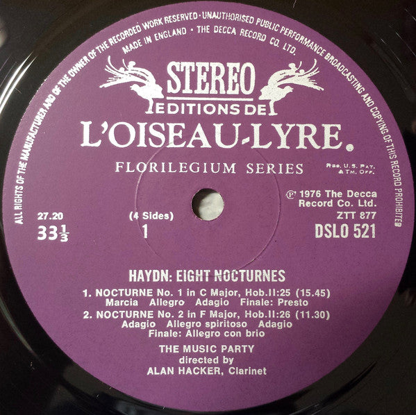 Joseph Haydn / The Music Party : Eight Nocturnes (2xLP, Album, Gat)