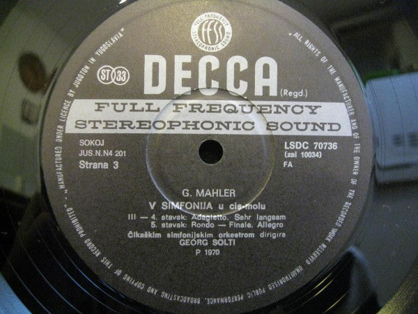 Gustav Mahler - Chicago Symphony Orchestra - Georg Solti - Yvonne Minton : Symphony No.5 In C# Minor - Songs From Des Knaben Wunderhorn (2xLP, Album, RE + Box)