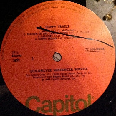 Quicksilver Messenger Service : Happy Trails (LP, Album, RE)