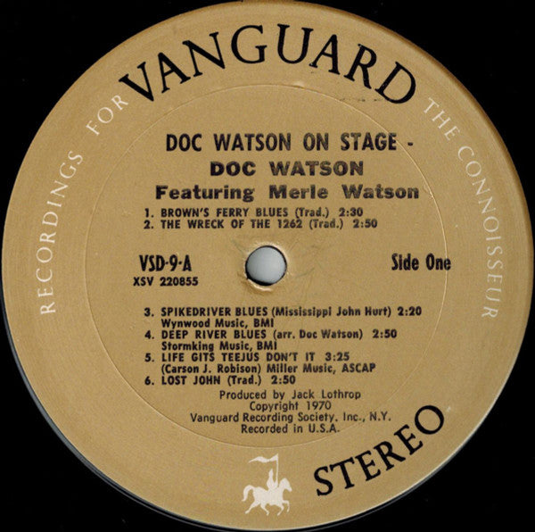 Doc Watson Featuring Merle Watson : Doc Watson On Stage (2xLP, Album)