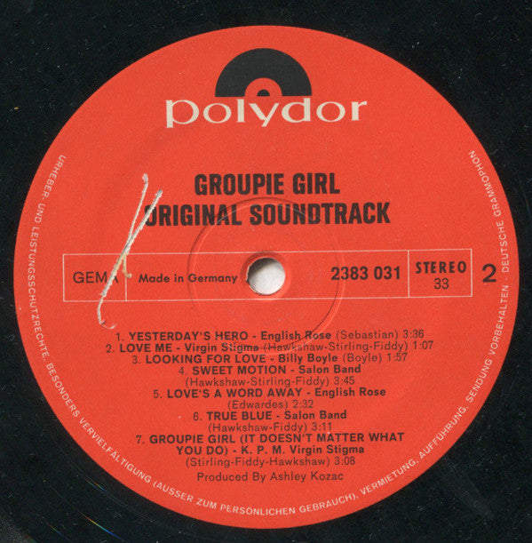 Various : Groupie Girl (Original Motion Picture Soundtrack) (LP, Album)