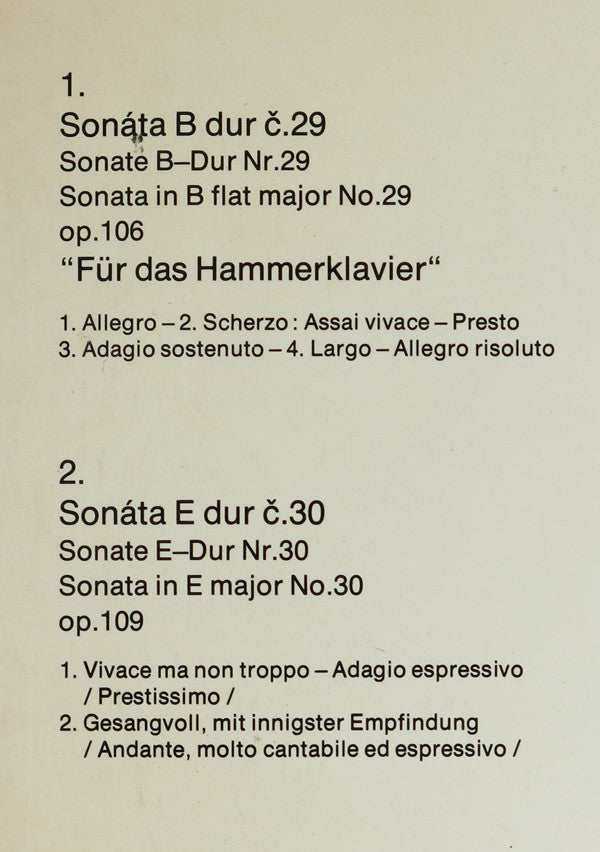 Ludwig van Beethoven, Friedrich Gulda : Sonate Nr. 29 B-dur Op. 106 (Sonate Für Das Hammerklavier) / Sonate Nr. 30 E-dur Op. 109 (LP, Album)