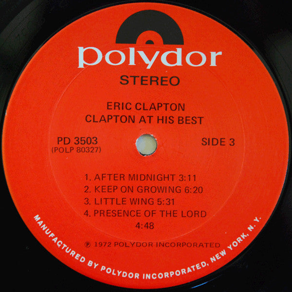 Eric Clapton : At His Best (2xLP, Comp, Ter)