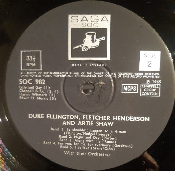 Duke Ellington, Fletcher Henderson, Artie Shaw : Duke Ellington, Fletcher Henderson, Artie Shaw And Their Orchestras (LP, Comp)
