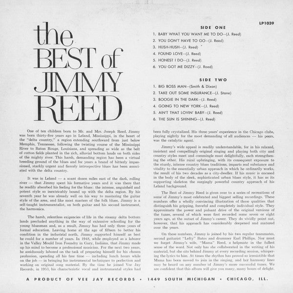 Jimmy Reed : The Best Of Jimmy Reed (LP, Album, Mono, ARP)