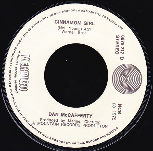 Dan McCafferty : Out Of Time (7", Single)
