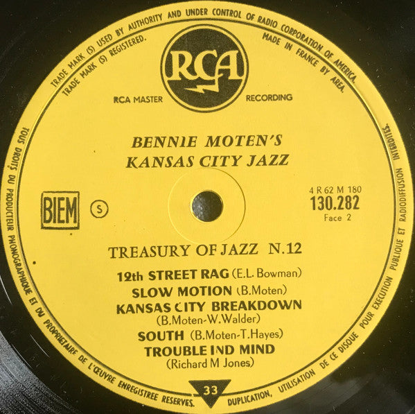 Bennie Moten's Kansas City Orchestra : Bennie Moten's Kansas City Jazz (10", Comp, Mono, Yel)