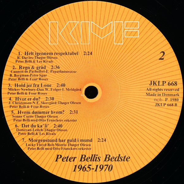 Peter Belli : Peter Bellis Bedste 1965-1970 (LP, Comp)