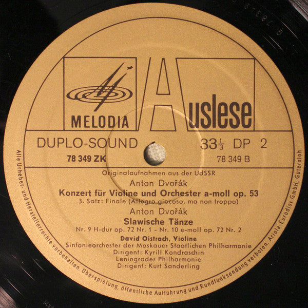David Oistrach, Antonín Dvořák : Violinkonzert Op. 53 / Slawische Tänze Op. 72 (LP)