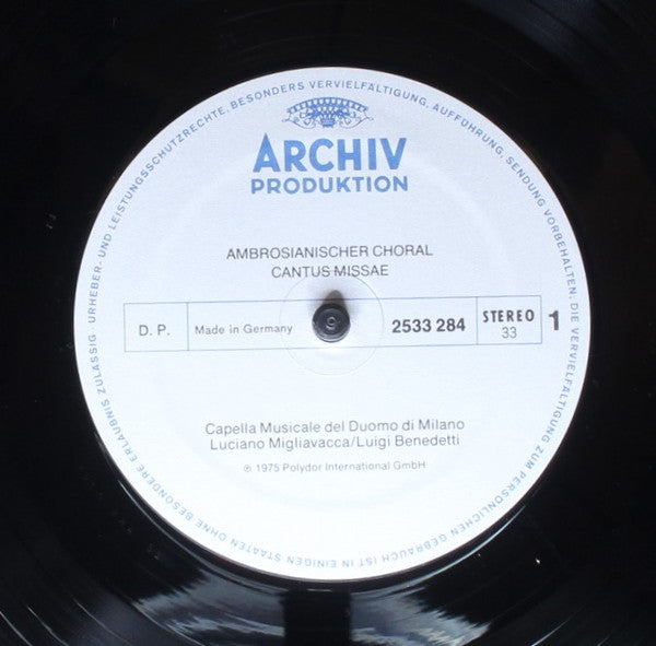 Cappella Musicale Del Duomo Di Milano : Ambrosianischer Choral (LP)