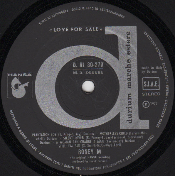 Boney M. : Love For Sale (LP, Album)